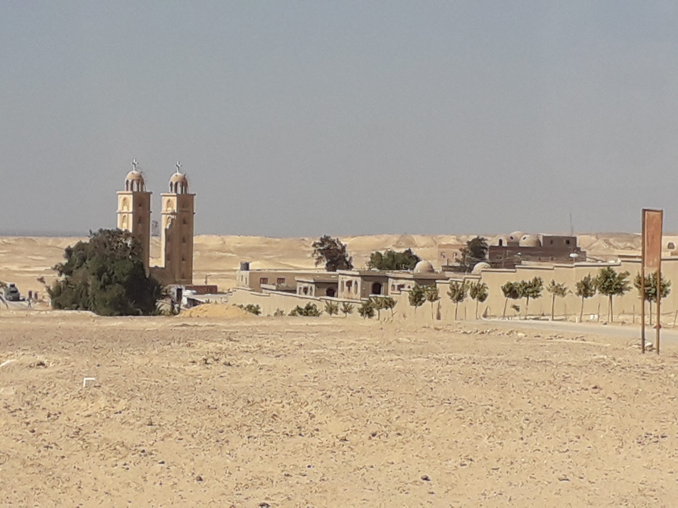 Monastery of the Archangel Gabriel at Naqlun in the Fayoum landscape