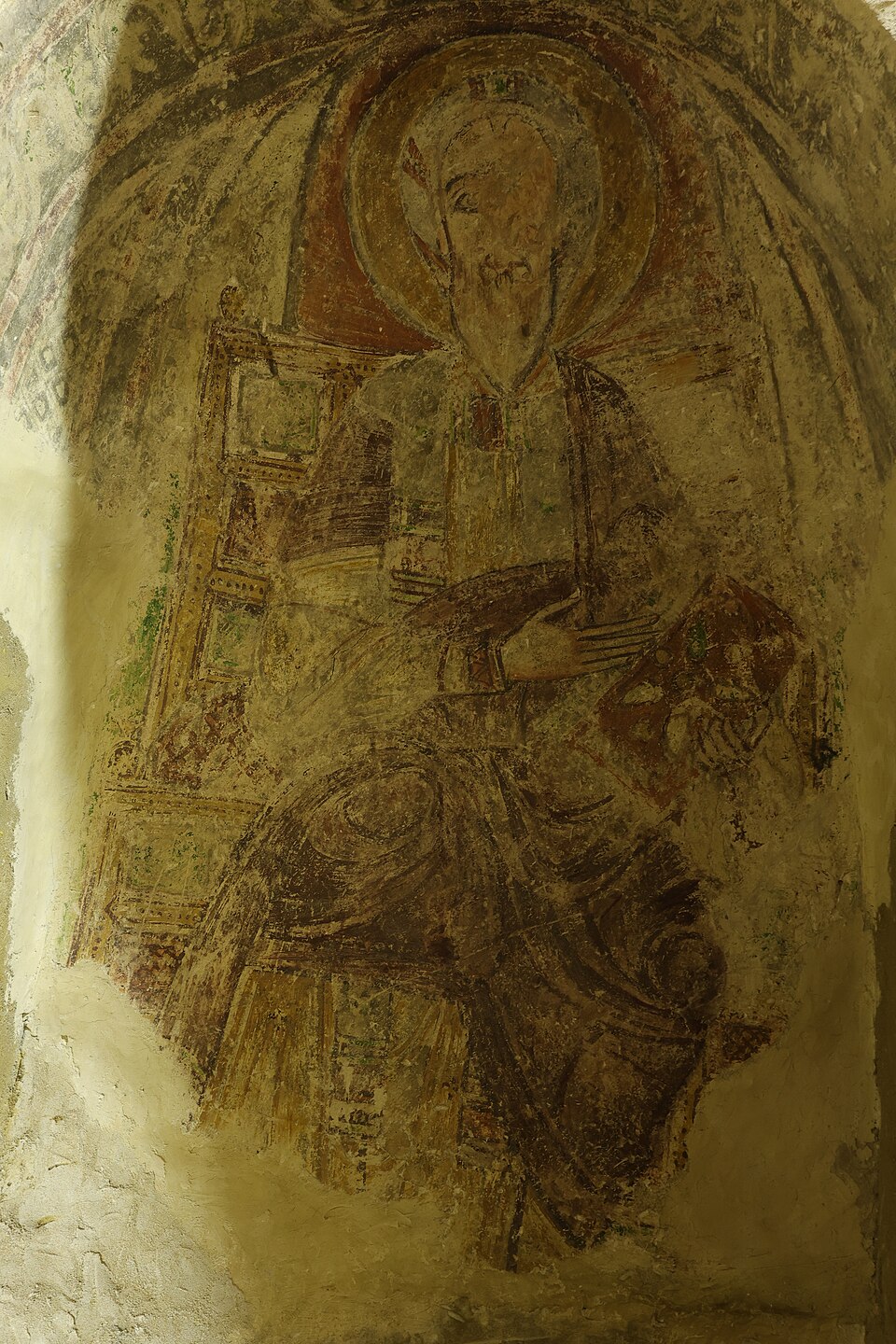 Historic wall painting at Naqlun